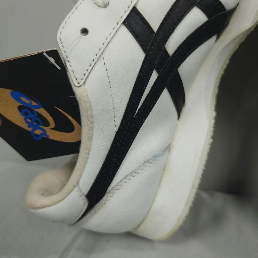 Vintage Asics Cheer Shoes Women 9.5 White Black Leather NCA Cheerleading